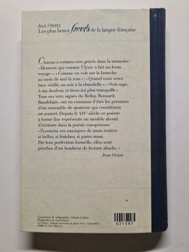 Anthologie de la Poesie Francaise. Orizet Jean