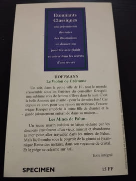 Le violon de cremone - les mines de falun. Hoffmann