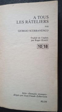 A Tous Les Rateliers. Giorgio Scerbanenco