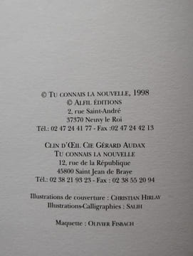 Clin d'oeil à la nouvelle. Bellet Ehret Kepes Cuusin Leydier Thiebaut Le Tellier Fajardie Vautrin (preface)