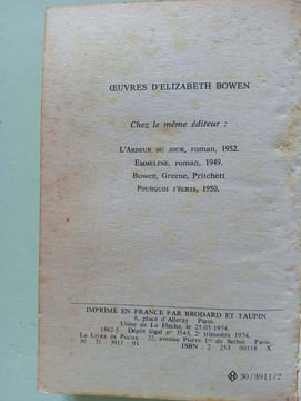L'ardeur du jour. Elizabeth Bowen