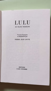 Lulu. Frank Wedekind