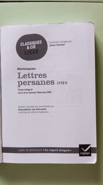 Lettres persanes. Classiques & Cie Lycee 2021-2022: suivi du parcours « Le regard éloigné ». undefined