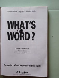 WHAT'S THE WORD ? Niveau lycée à partir de la 2nde