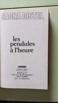 Les pendules à l'heure. Distel Sacha