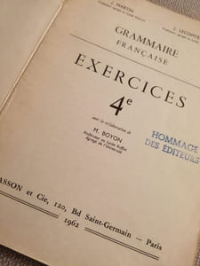 GRAMMAIRE FRANCAISE EXERCICES 4e