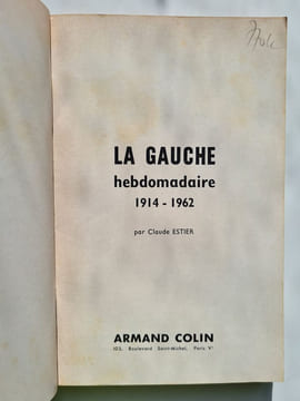 La Gauche hebdomadaire. Armand Colin