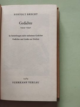 Gedichte 5. Bertolt Brecht