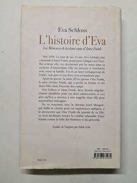 L'histoire d'Eva : Le récit d'une rescapée par la demi-soeur par alliance d'Anne Frank. Eva Schloss -Evelyn Julia Kent