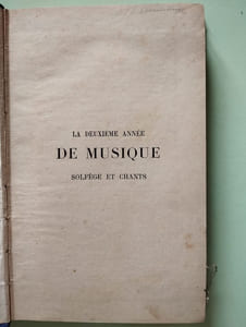 La deuxième année de musique solfège et Chants