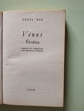 Vénus érotica. Anaïs Nin