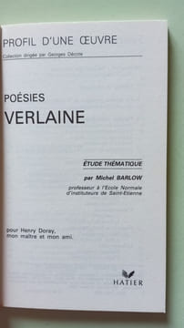Poésies verlaine. Barlow