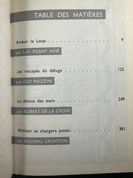 Club de lecture des jeunes - Ambor le Loup Les rescapés du déluge Le démon des mers William ne changera jamais. undefined