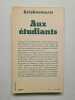 Aux étudiants. Krishnamurti