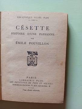 Césette histoire d'une paysanne. Emile Pouvillon