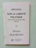 Sur la Liberté Politique. Spinoza