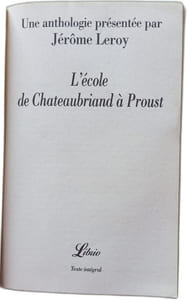 L'ecole: de chateaubriand a proust
