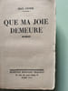 Que ma joie demeure. Jean Giono