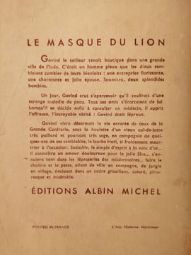 Le Masque du Lion (The Mask of a Lion). A.T.W. Simeons
