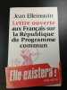 Lettre ouverte aux Français sur la République du Programme commun. Jean Elleinstein