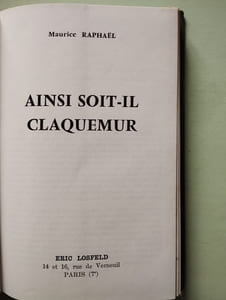 Ainsi soit-il Claquemur