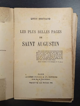 Les plus belles pages de saint augustin. Louis Bertrand