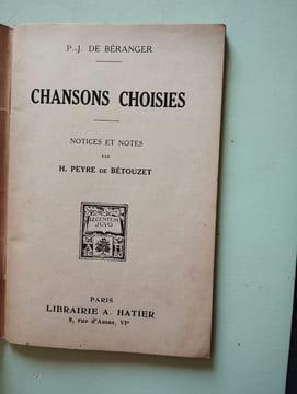 Chansons choisies. Beranger