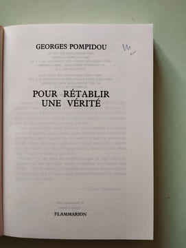 Pour Retablir Une Verite. Pompidou Georges
