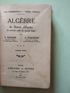 Algèbre du Brevet d'Études du Premier Cycle du Second degré