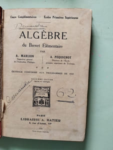 Algebre du Brevet Elementaire