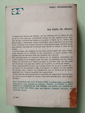 Les états du désert. Cholodenko Marc