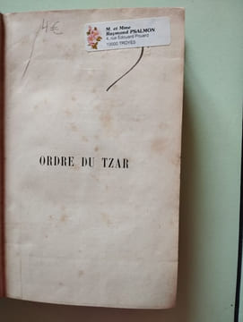 Ordre du tzar. undefined