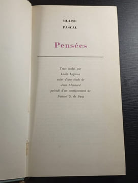 Pensées 2. Blaise Pascal
