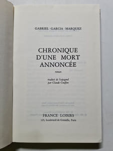 Chronique d'une mort annoncée - 1981