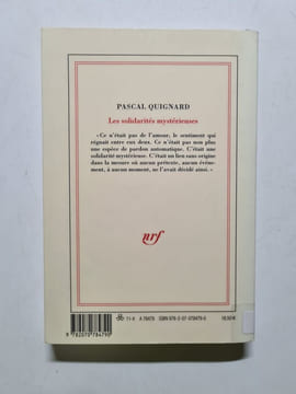 Les solidarites mysterieuses (French Edition) - 2011. Pascal Quignard