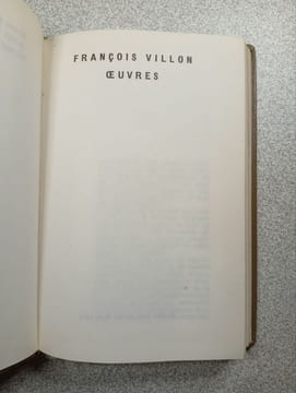 François villon oeuvres. François Villon