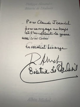 Le Roi Carême (avec signature). Philippe Alexandre Béatrix de l'Aulnoit