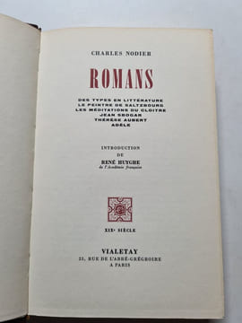 Academie française Nodier Romans. Charles Nodier