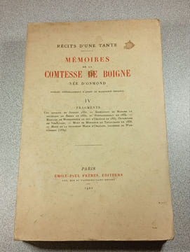 Récits d'une tante Mémoires de la comtesse de Boigne née D'Osmond IV. Comtesse de Boigne