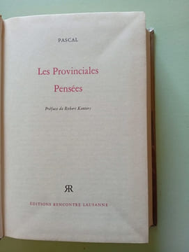 Les provinciales pensées. Pascal
