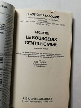 Le bourgeois gentilhomme. Molière