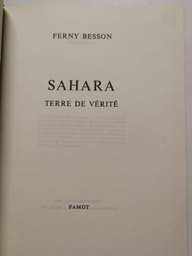 Sahara terre de vérité. Ferny Besson