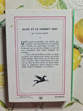 Alice et le carnet vert. Caroline Quine