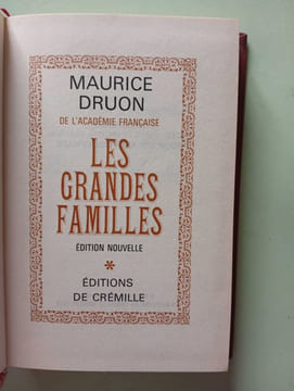 Les grandes familles. Maurice Druon