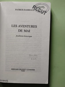 Les Aventures De Mai. Feuilleton Historique