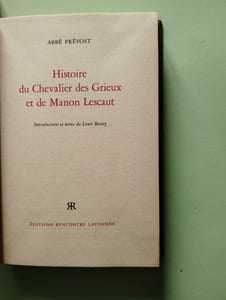 Histoire du Chevalier des Grieux et de Manon Lescaut