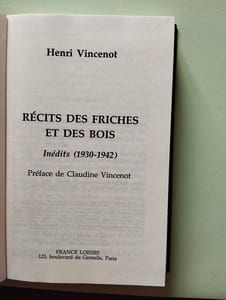 Récits des friches et des bois