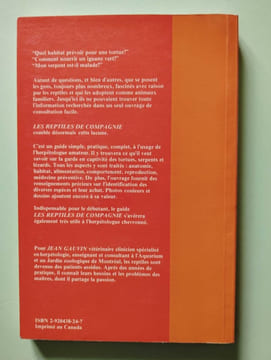 Les reptiles de compagnie : Guide complet du maître. Jean Gauvin
