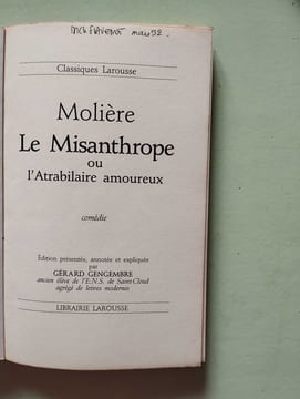 Misanthrope: Comédie. Moliere Jean-Baptiste
