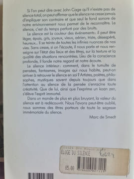 Éloge du silence. MARC DE SMEDT